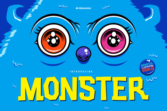 Blue Monster Font for Joyful Design Projects