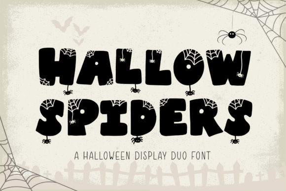 Hallow Spiders Font: A Display Typeface for Creative Publication Projects
