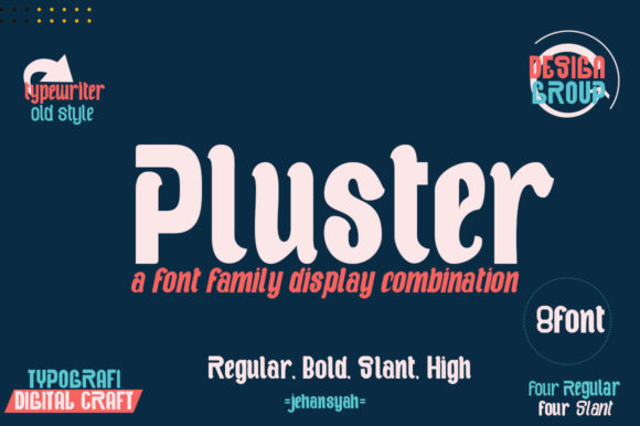 Pluster Display Font for Bold Digital Design Projects